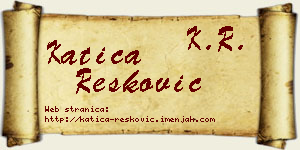 Katica Resković vizit kartica